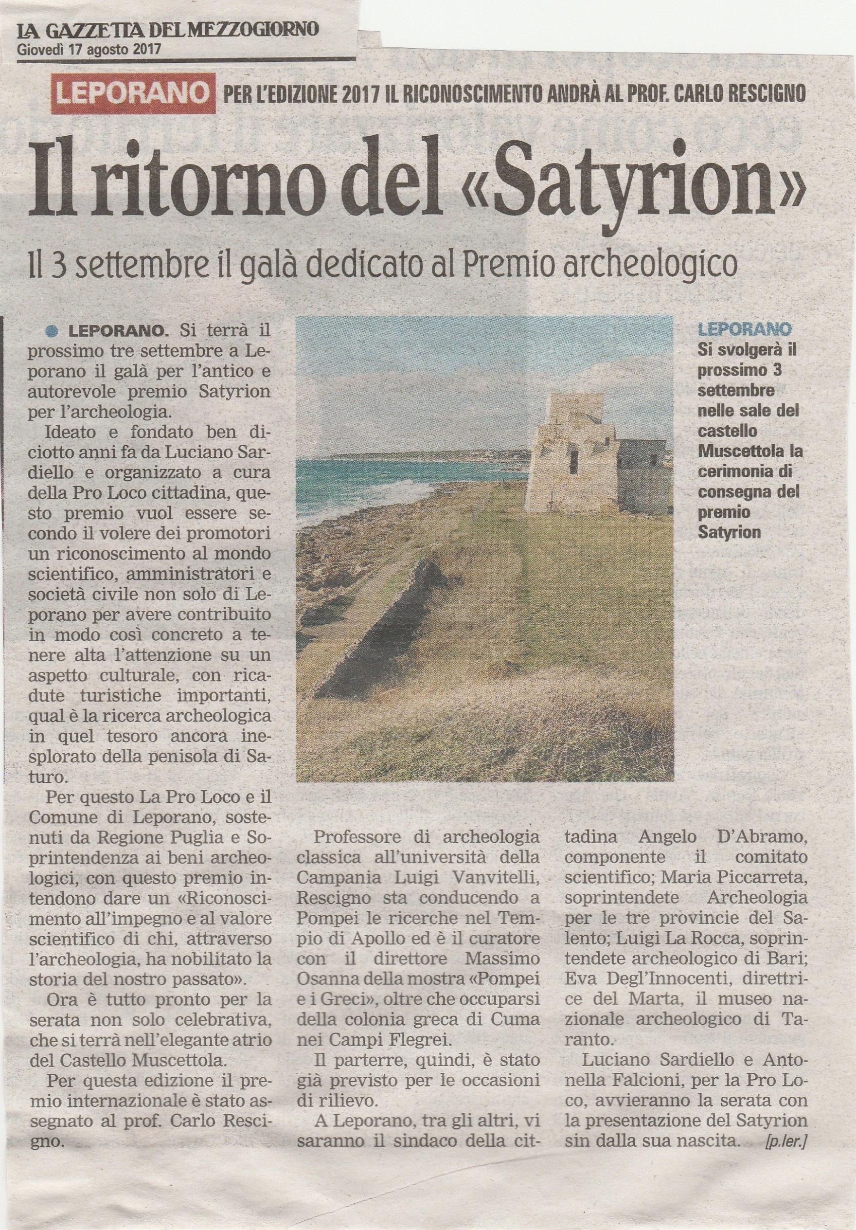 articolo Satyrion XVIII articolo Satyrion XVIII